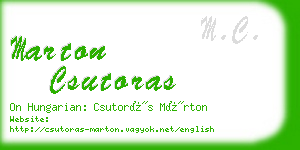 marton csutoras business card